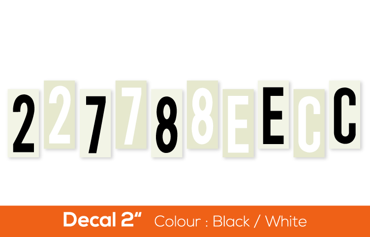 DECAL 2″ (50mm) Black / White