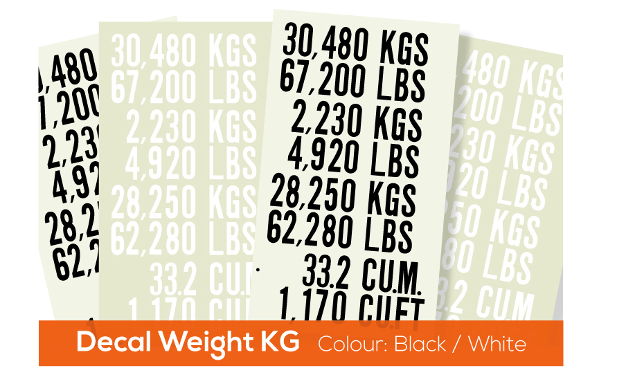 Decal WEIGHT KG